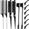 Highlight Comb and Brush Set: Double-Head Eyebrow Brush, Hairpin, Beauty Hair Comb, Steel Needle Tip Tail Comb for Hair Styling