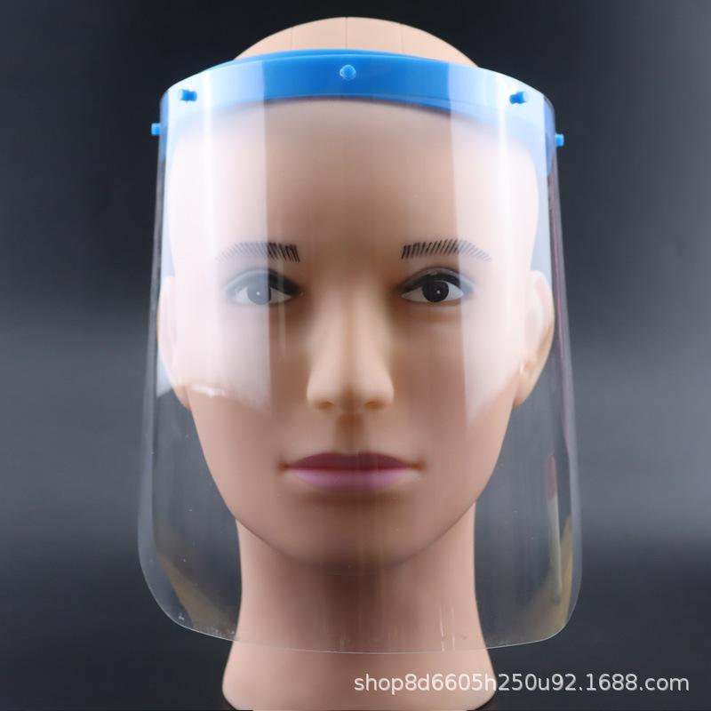 Transparent face shield with retractable temple arms for cycling, dental protection, cooking to prevent oil splashes, wind protection, eye