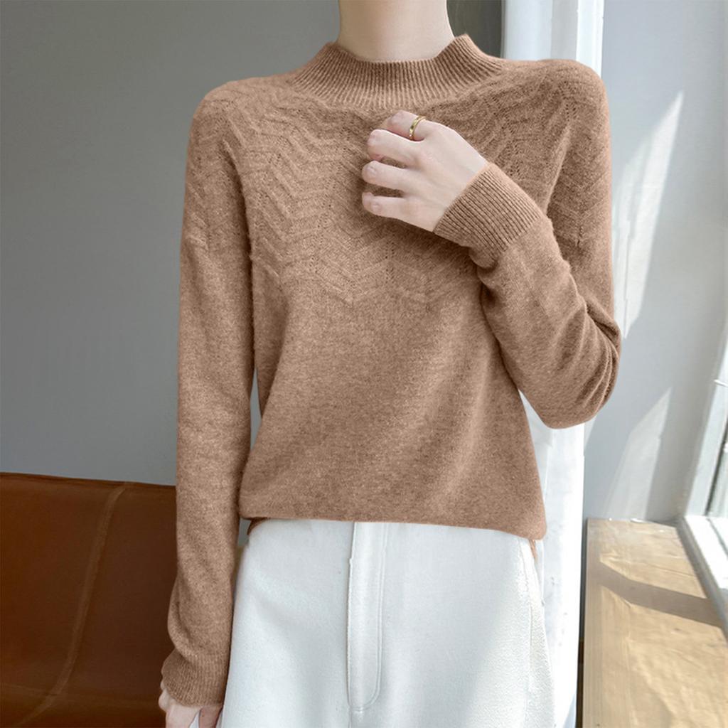 Women's Warm Half Turtleneck Pullover Long Sleeve Sweater