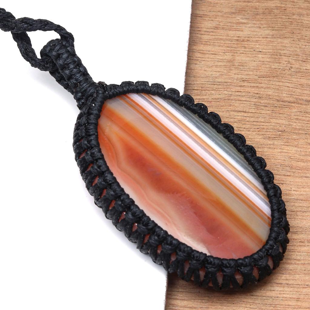 Агатовое ожерелье Красный макраме драгоценный камень Бисерное ожерелье макраме камень красный Ручная работа