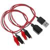 2 шт. USB-адаптер-кабель с зажимами типа «крокодил», USB-штекер/гнездо к зажиму «крокодил» для тестирования цепей