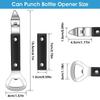 LMETJMA Can Punch Bottle Opener Manual Stainless Steel Can Beer Bottle Opener Small Bottle Opener Can Tapper for Camping JT177