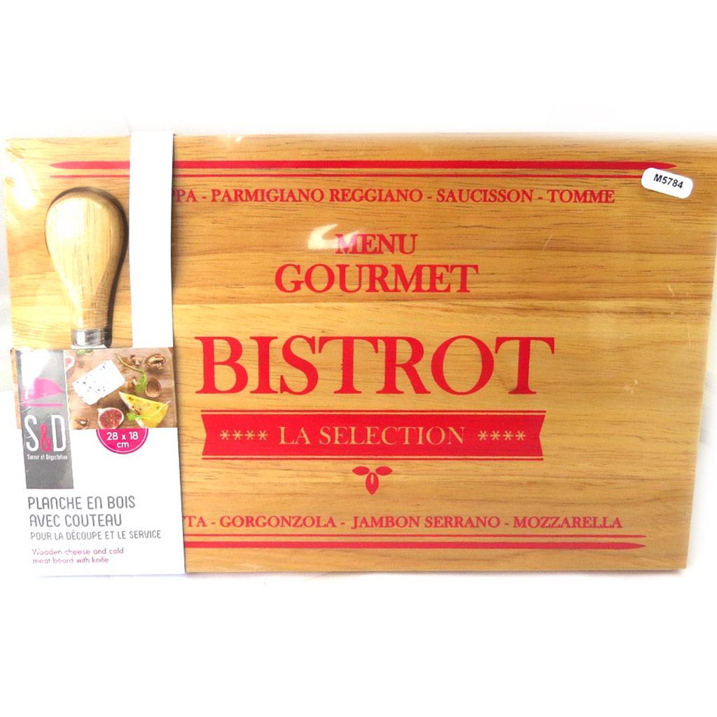 Les Trésors De Lily [M5784] - Разделочная доска + нож 'Bistrot' красно-бежевый (18x28 см)