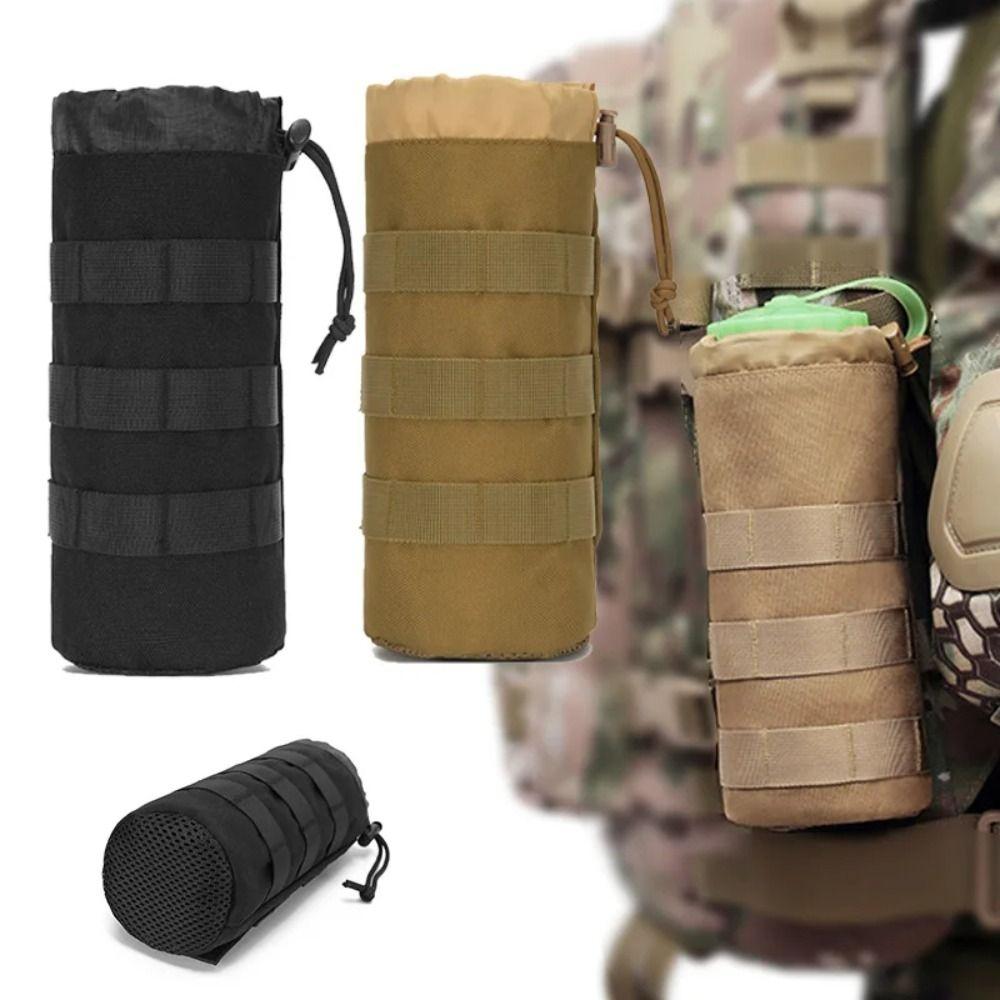 Molle System Outdoor Kettle Carrier Bag Water Bottle Bag Multifunction Hiking Bottle Pouch Unisex