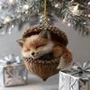2D Лесные животные Желуди Украшения Уютные Лесные Рождественские украшения Акриловые Подвесные украшения с лесными существами для Домашнего Праздничного декора