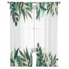 Summer Plants Green Leaves Sheer Window Curtains For Living Room Bedroom Modern Voile Tulle Curtains Fabric Drapes For Kitchen