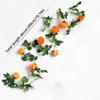 Artificial Silk Fabric, Orange Rose Vines, Halloween Artificial Green Plants, Flower Vines, Home Dining Table Decoration