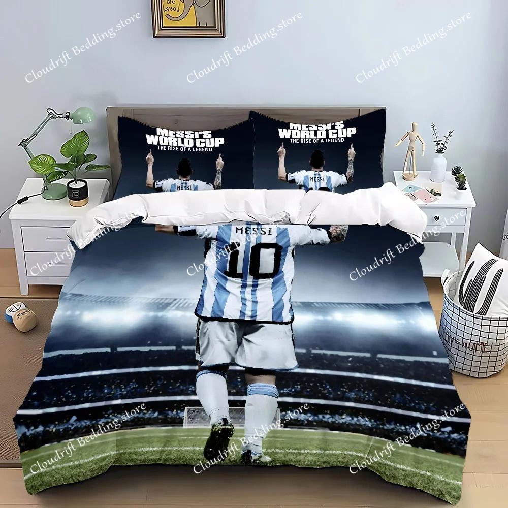 Football Star Duvet Cover Pillowcase M-Messi CR7 Bedding Set Adult Boy Girl Bedroom Decoration Gift Single Double Large Size963