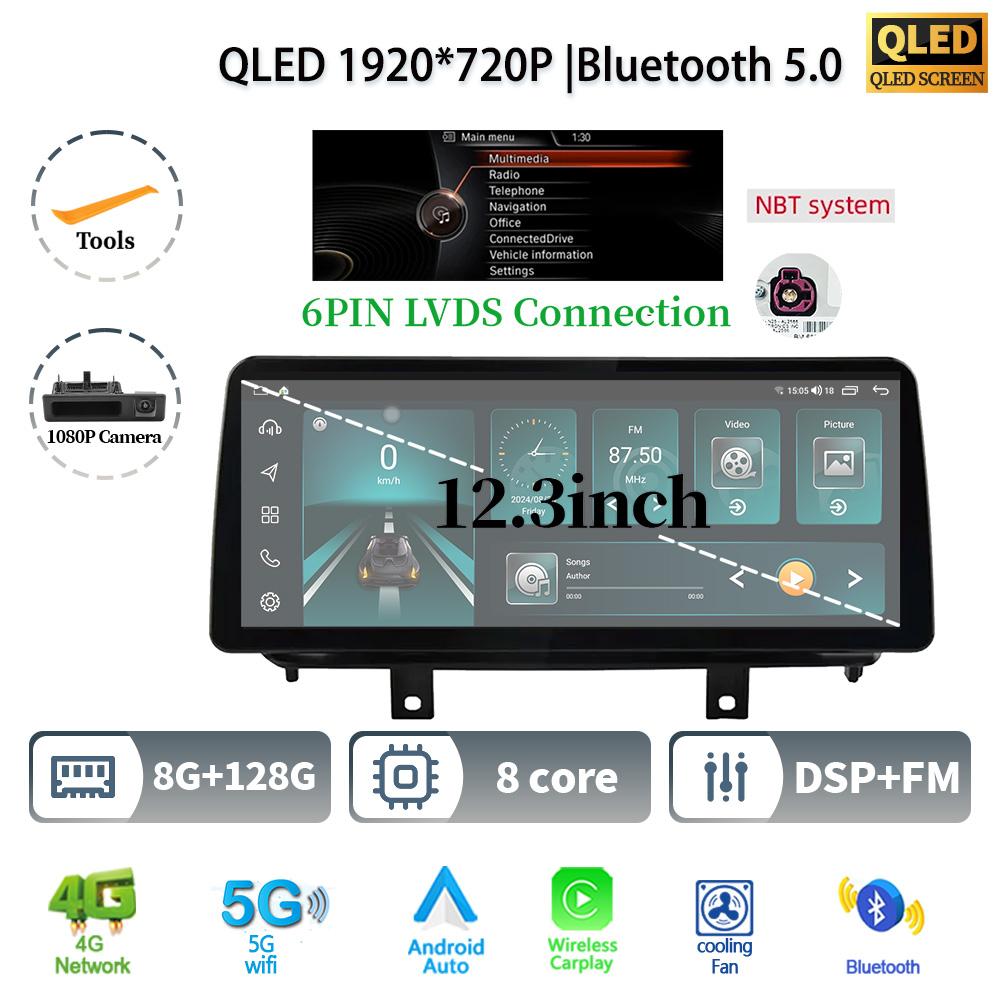 12,3" для BMW X5 F15 X6 F16 2014-2017 Android 14 автомобильное радио мультимедиа 4G GPS навигация Bluetooth стерео CarPlay сенсорный экран