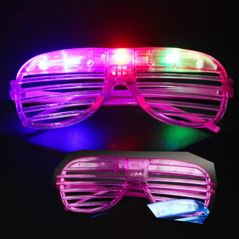 1pcs Glow in the Dark LED Eyeglasses Multiple Neon Colors Blinds Lampshade Glasses Christmas Mardi Gras Birthday Neon Mardi Gras Party
