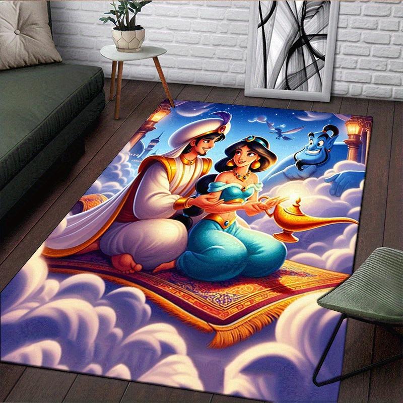 1pc Aladdin Pattern Area Rug Soft Flannel Floor Mat for Living Room,Office,Bedroom and Carpet