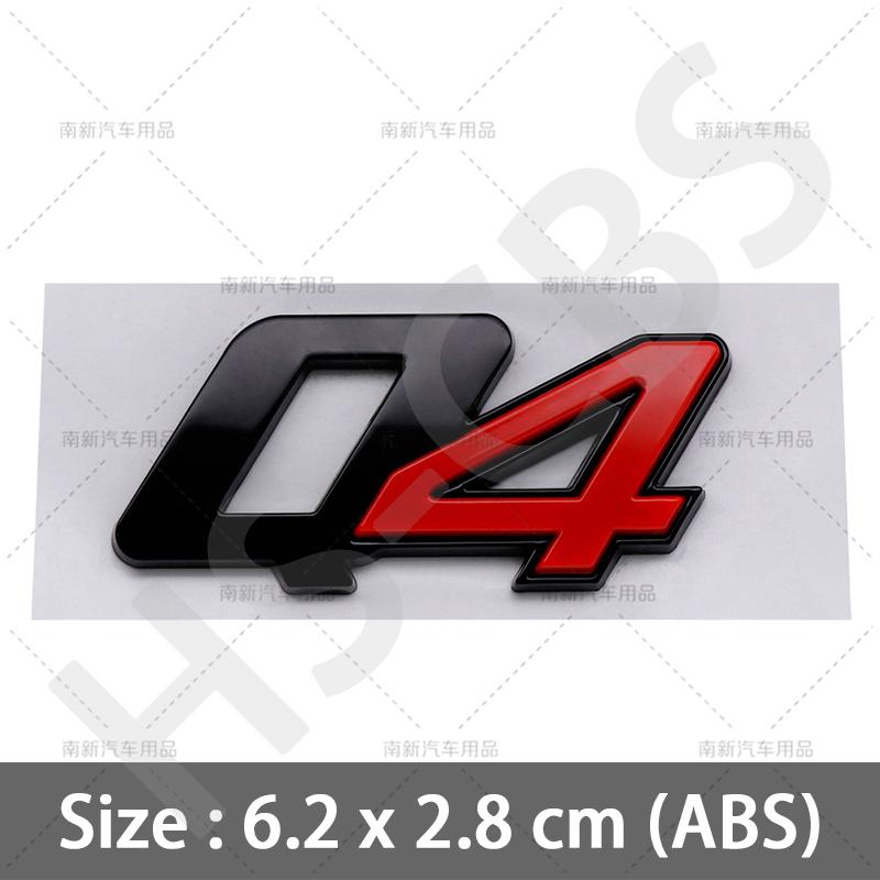 3D ABS Q4 Letter Emblem Logo Rear Trunk Badge Car Styling Sticker For Levante Ghibli Grecale Quattroporte GranCabrio