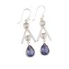 Iolite Gemstone 925 Sterling Silver Jewelry Handmade Drop/Dangle Earrings 2.4" EE-86-7