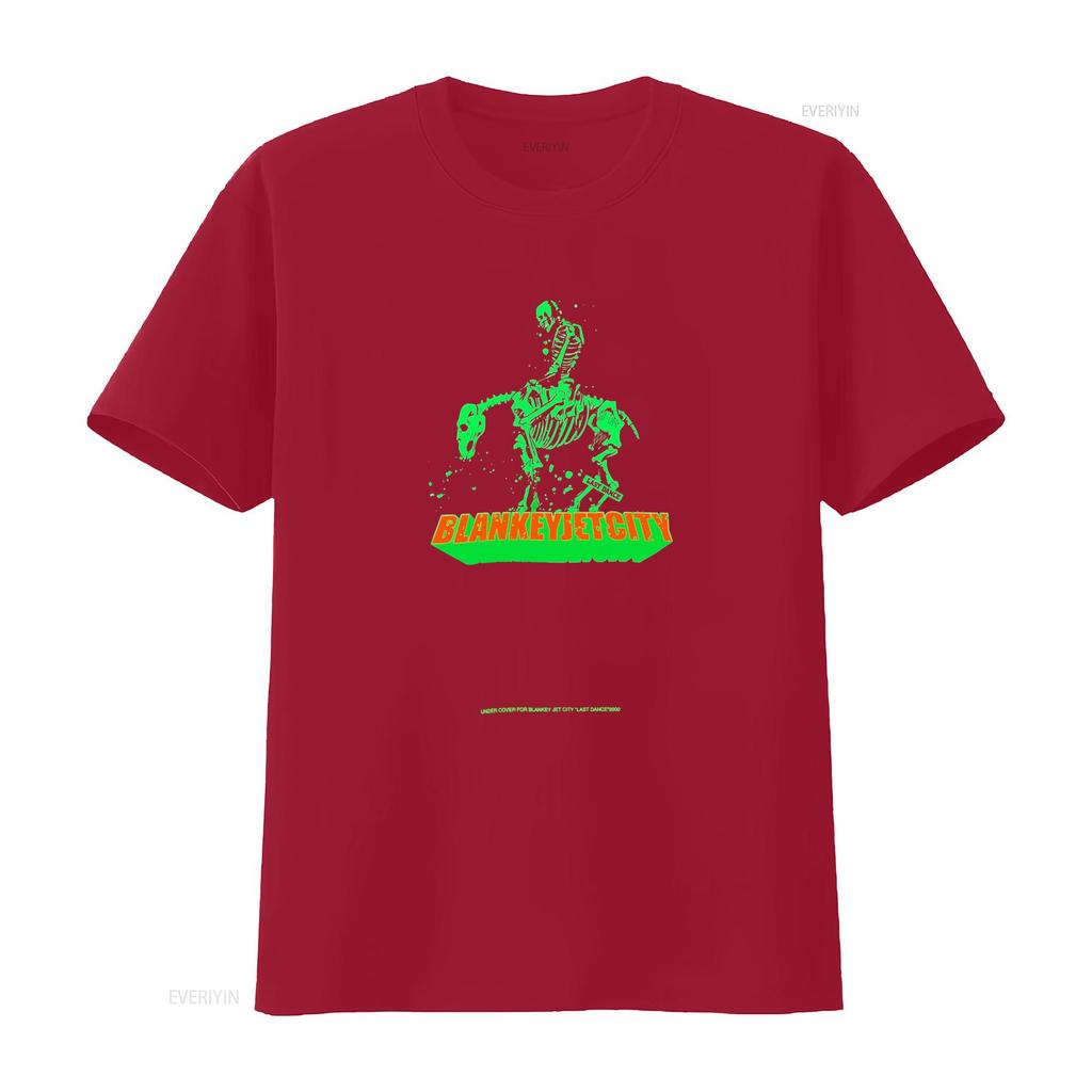 Blankey Jet City Neon Green Skeleton Rider T Shirt Size S vintage Top For Everyday Wear Versatile fashion streetwear