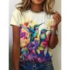 Fashion 3D Butterfly Print T Shirt For Women Summer Casual O-neck Short Sleeve Tops Kawaii Girl Tees Loose Trend Ladies Clothing