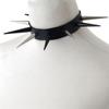 Big Spiked Choker Punk Faux Leather Collar For Women Men Cool Studded Chocker Goth Style Necklace Gothic Accessories