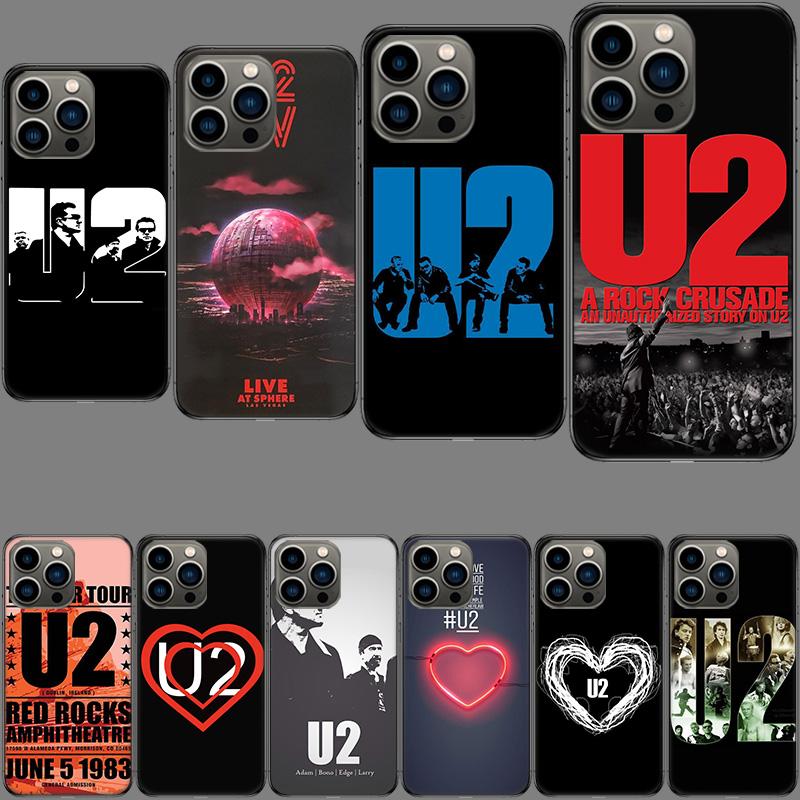 Band U2 Phone Case For Iphone 16E 15 Pro 14 Plus 17E 16 17 Pro Max Air 11 12 13 Mini Shockproof Capa Cute Cover TPU Clear