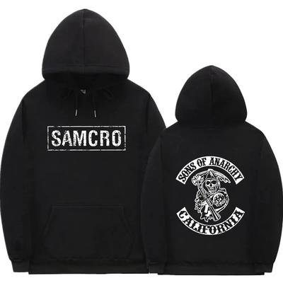 Худи с двусторонним принтом, толстовка, топы Sons of Anarchy SAMCRO, мужская и женская мода, брендовый дизайн, пуловер, флисовые худи