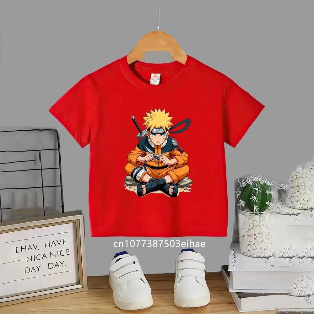 Naruto Kids TShirt Breathable Cotton Short Sleeve Anime Print Children Summer Casual Wear ONeck Tee for Boys Girls 314 Years