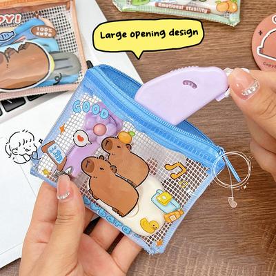 Мультяшный ПВХ Капибара кошелек для монет милый кошелек портативный водонепроницаемый мини сумка для хранения ключей наушники органайзер для детей подарки