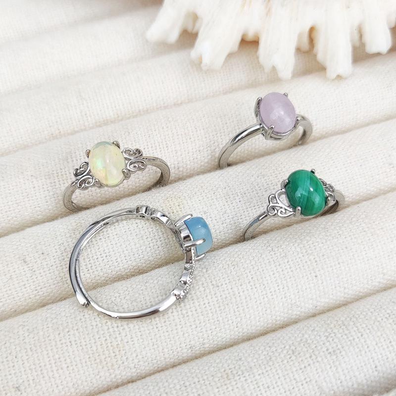 Регулируемое кольцо из натурального камня тигровый глаз, кофейного цвета