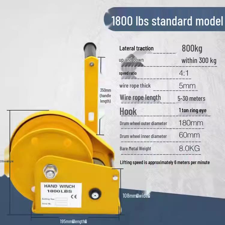 Ручная лебедка с двусторонним самоблокирующимся механизмом: Компактная ручная лебедка и переносной кран
