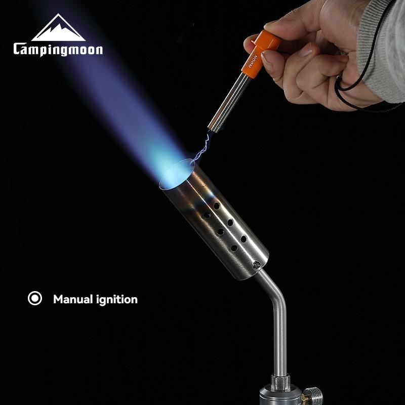 CAMPINGMOON MT-3915-CB Пистолет для барбекю из нержавеющей стали, мощный огневой баллонный газовый баллон, распылитель с предварительным подогревом, огнемет