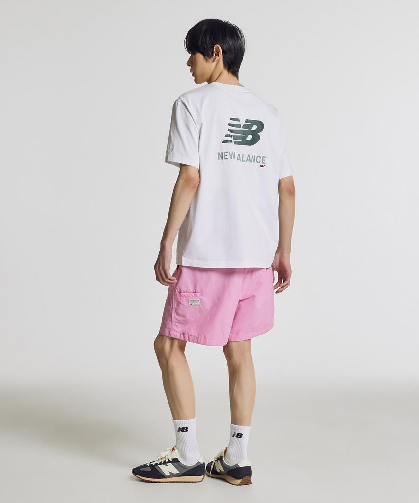 Nyuballanseu Nbneg21433 / Уни базовая футболка с коротким рукавом и большим логотипом (белый)