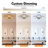 Smart Dimmable 140W LED Ceiling Light Remote Control 8 Rings Stepless Dimming & Color Temp for Living Room Bedroom