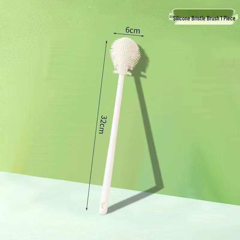 Long Handle Silicone Baby Bottle & Water Cup Brush with Replacement Head – Special Cleaning for Blender Gaps