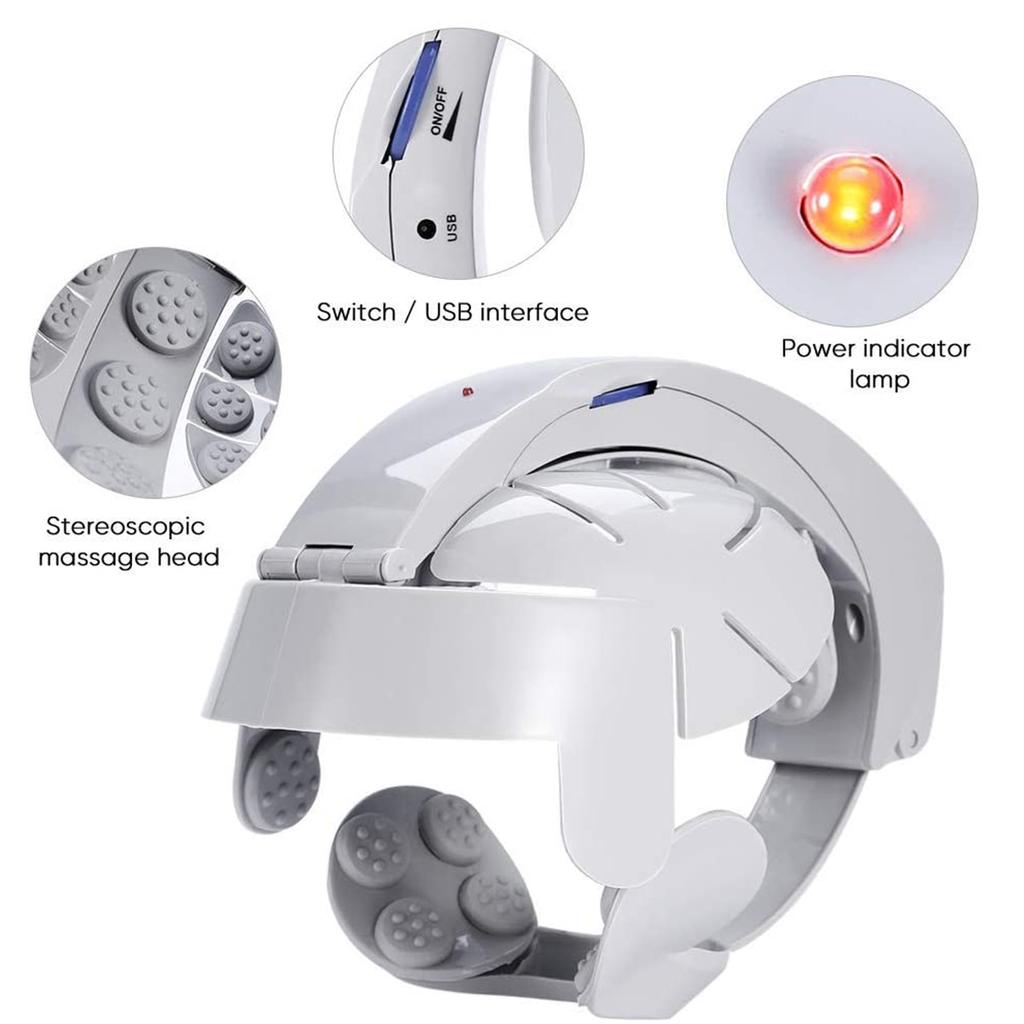 Электрический массажер для головы, шлем, релаксация мозга, вибрация, акупунктурные точки, здравоохранение GEG