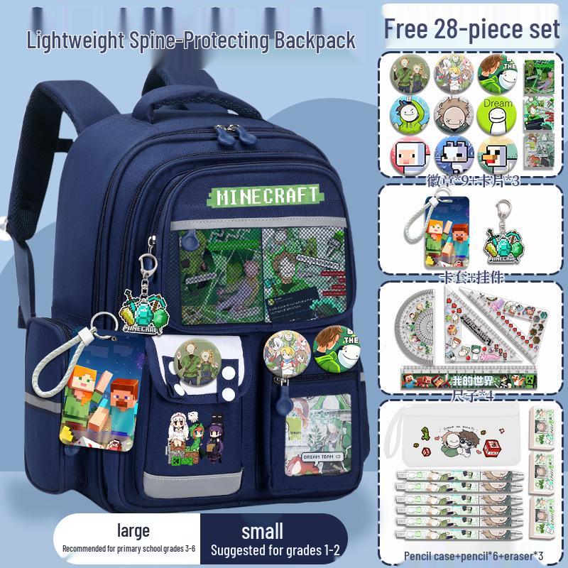 Minecraft School Backpack for Boys, Grades 3-6: Large Capacity, Lightweight, Reduces Burden