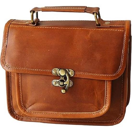 Leather Satchel Shoulder Bags for Women Vintage Crossbody Handmade Travel Everyday Small Purse