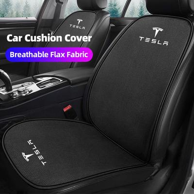 Дышащая льняная накидка на сиденье автомобиля, мягкая подушка для Model 3 Model S Model X Model Y Cybertruck Roadster SpaceX