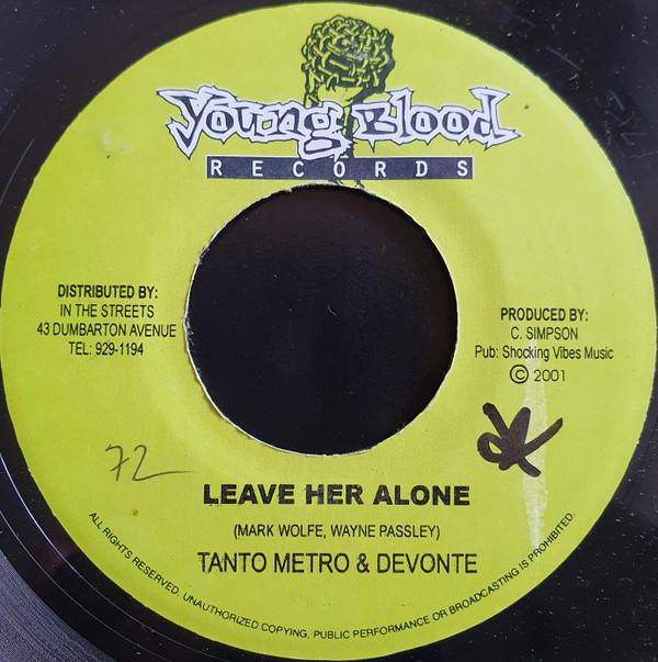 7-дюймовая пластинка TANTO METRO & DEVONTE / MONSTER TWI - Leave Her Alone / Wey She Caan Do none Young Blood Rec 2001 Ямайка Регги, Ска и Даб Б/у