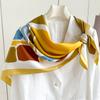 Women Design Square Headscarf Popular Scarves Model Sunscreen Silk Hijab Fashion Bandana 90X90cm Beach Shawls Tie Bag Decoration