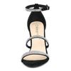 Allegra K Strap Sandals with Rhinestones, High Heels, Stiletto Heels, Women's, Black, Size 27.0cm