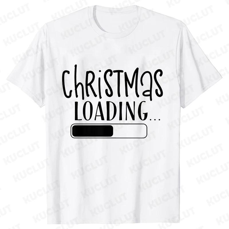 Christmas Loading Graphic TShirt Unisex Clothing Casual Short Sleeve Tees Happy New Year Tshirt Fashion Merry Christmas Y2k Tops