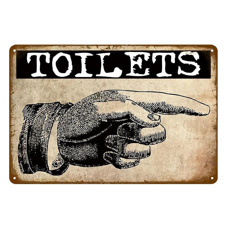Мужчина Леди Смешной WC Знак Металлический Плакат Туалетная Тарелка Табличка KTV Бар Магазин Ванная Комната Декор Стены Фреска Домашнее Украшение 8 X 12 Дюймов