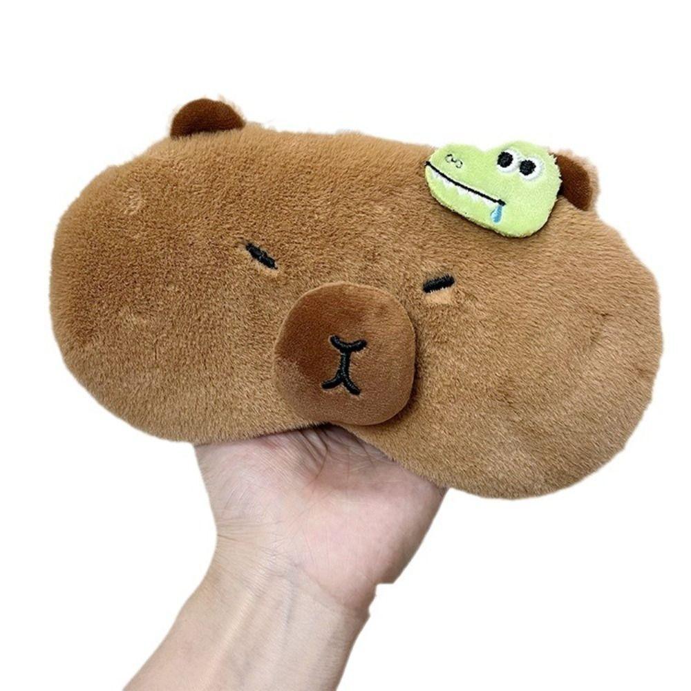 Promote Sleep Capybara Eye Cover Light-proof Cute Animal Eyepatch Plush Sleeping Mask  Travel