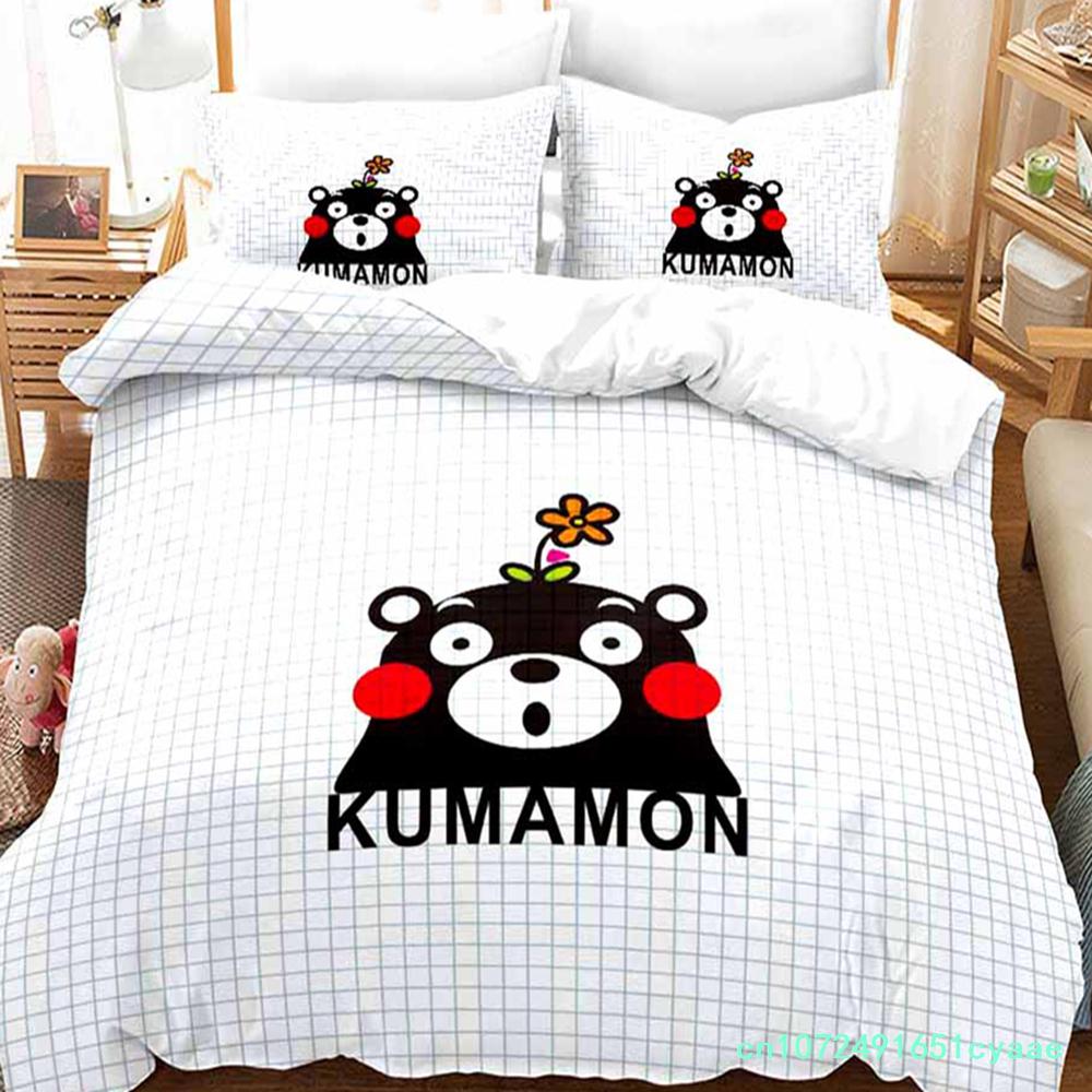 3D-принт Kawaii Cartoon Comics Kumamon Комплект постельного белья Double Twin King Пододеяльник Одеяло Наволочка Для мальчиков Девочек Взрослых Спальня