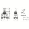 Power Control 12mm Hole Size 6 Pin Switch 3 Position Toggle Switch Appliance 3 Position Switch 250V Rated Voltage
