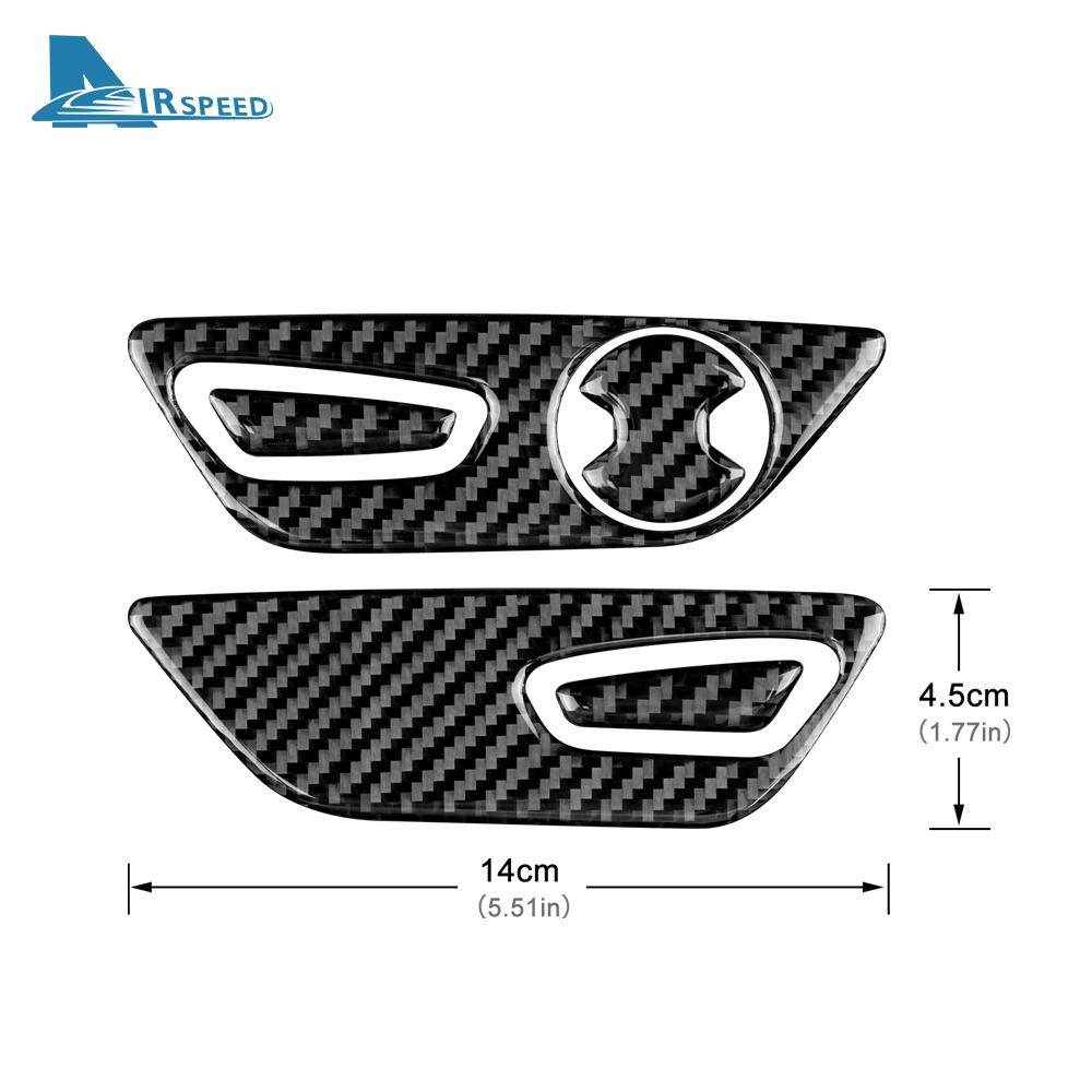Real Soft Carbon Fiber for Ford Mustang Accessories 2015 2016 2017 2018 2019 2020 2021 2022 Sticker Seat Button Sticker