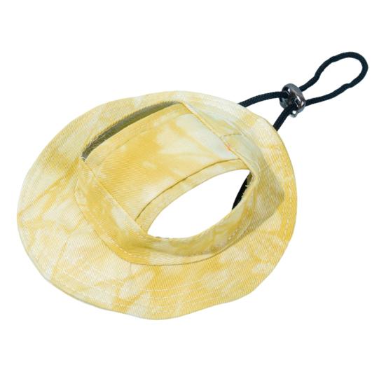 Tie-dye Dog Bucket Hats with Ear Holes Adjustable Round Brim Outdoor Sun Protection Cap for Small Medium Dogs And Cats