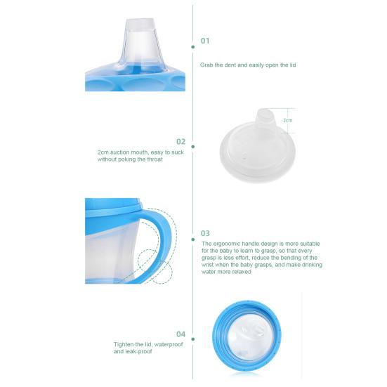 Water Cup Duckbill Mouth Design Leak-proof Portable Infant Sippy Water Bottle for Outdoor