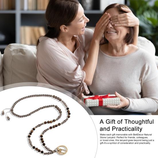 Натуральный камень искусственный кристалл держатель для карт регулируемый ID шнурок женский ручной работы бисер