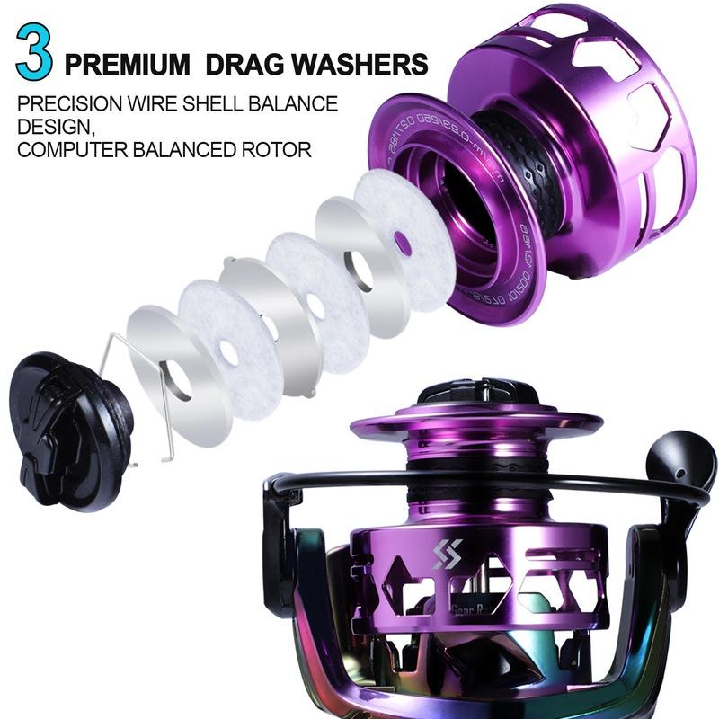 SOUGAYILANG Супервысококачественная спиннинговая рыболовная катушка с передаточным числом до 6,0:1 и 12+1BB Супергладкое рыболовное колесо для морской рыбалки и рыбалки с лодки