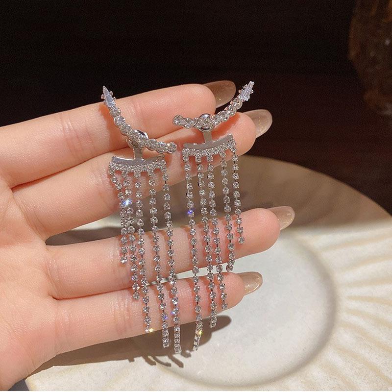 1 пара корейских темпераментных кисточек, длинных, модных, полных серег, ювелирных украшений для вечеринок, изысканных подарков