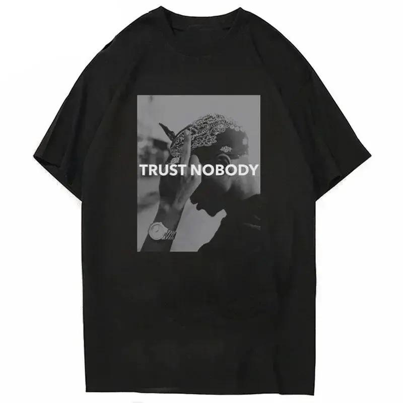 2026 Rapper Tupac Tops Hip Hop Streetwear Vintage Y2k Tops Fashion Print T Shirt Unisex Women Harajuku Casual Loose Tees Unisex Y2K