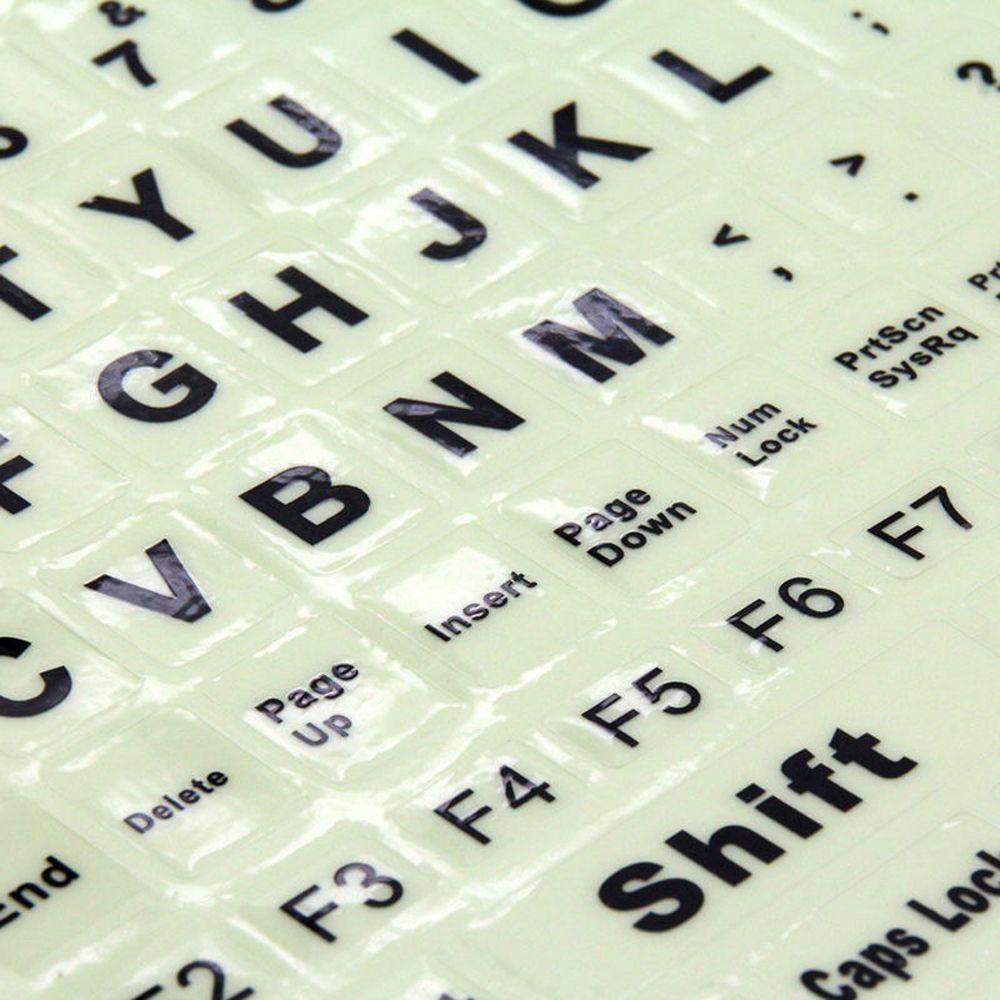 Светящаяся в темноте полноразмерная клавиатура флуоресцентная накладка на клавиатуру большая наклейка с буквами наклейка на клавиатуру